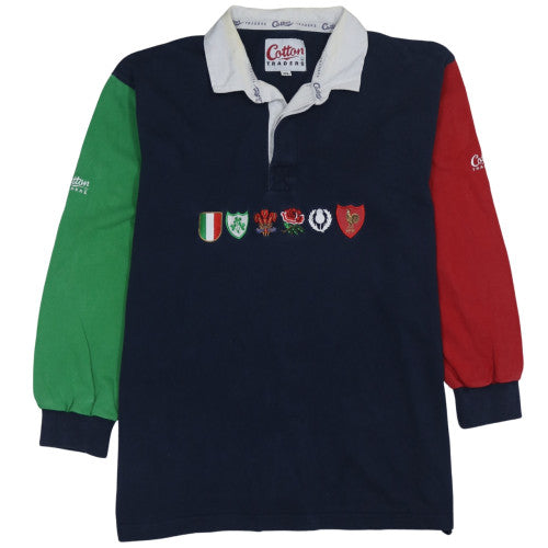 Mens UK Size XL Cotton Traders Multicoloured Henley Sweatshirt