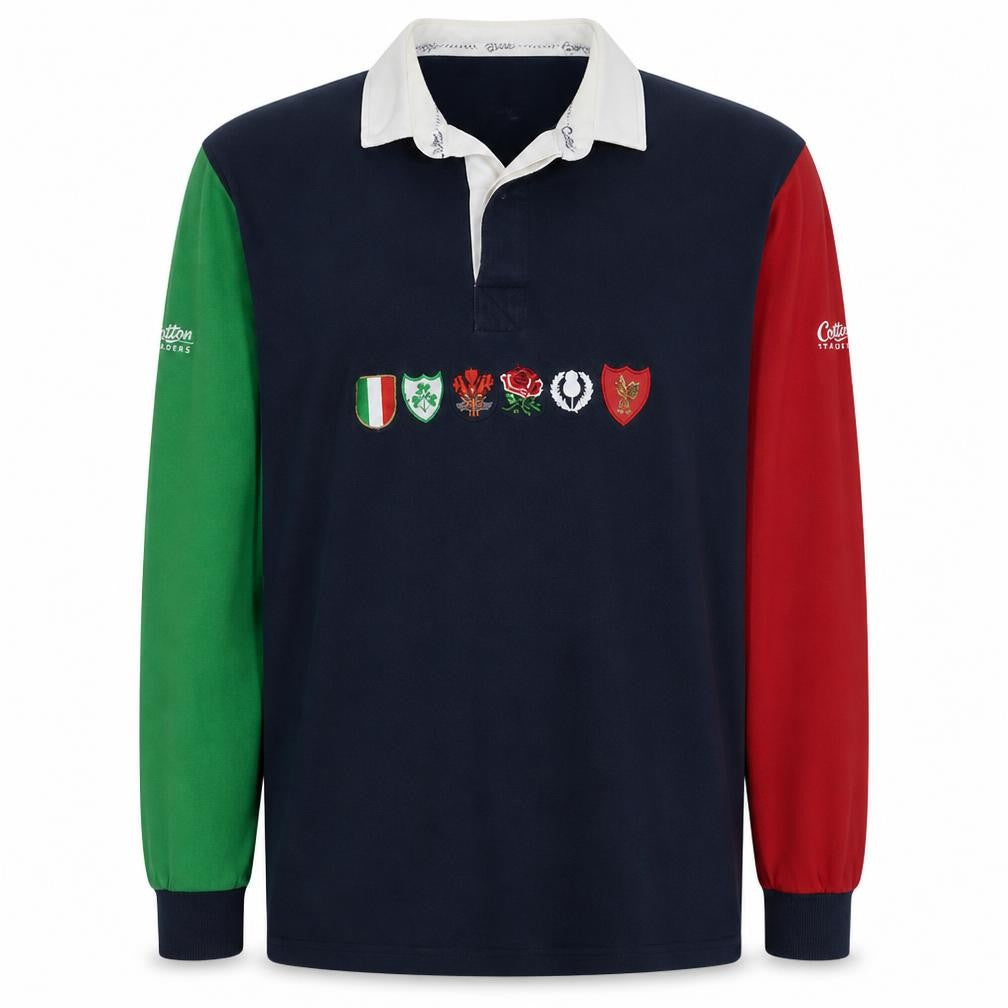 Mens UK Size XL Cotton Traders Multicoloured Henley Sweatshirt