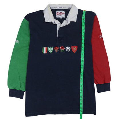 Mens UK Size XL Cotton Traders Multicoloured Henley Sweatshirt