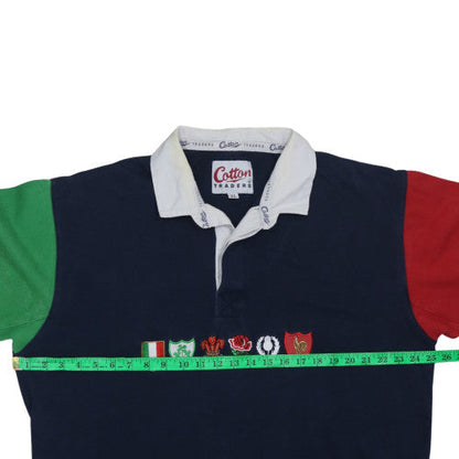 Mens UK Size XL Cotton Traders Multicoloured Henley Sweatshirt