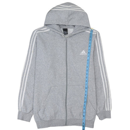 Mens UK Size 2XL adidas Grey Full Zip Hoodie