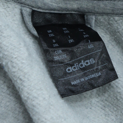 Mens UK Size 2XL adidas Grey Full Zip Hoodie