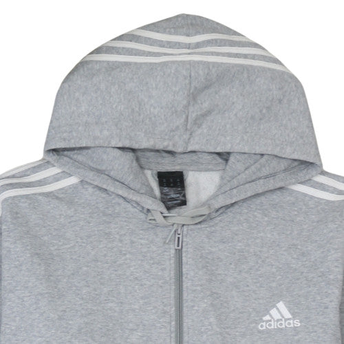 Mens UK Size 2XL adidas Grey Full Zip Hoodie