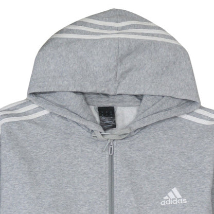 Mens UK Size 2XL adidas Grey Full Zip Hoodie
