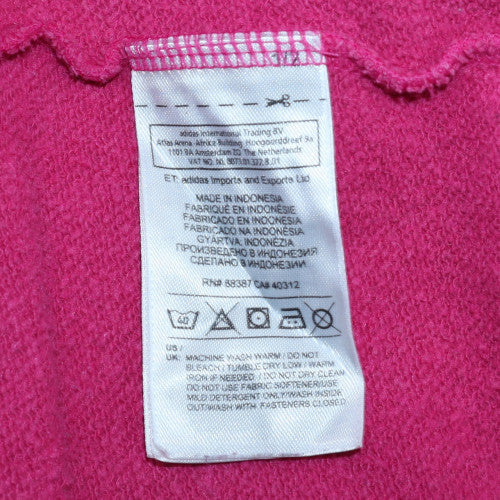 Womens UK Size 8-10 adidas Pink Full Zip Hoodie