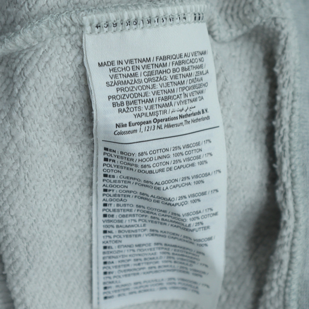 Mens UK Size XS Nike Grey Full Zip Hoodie