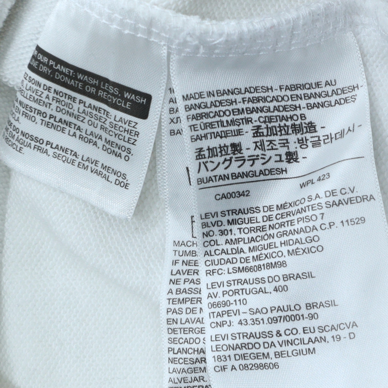 Unisex Adults UK Size XS Levi's White Pullover Hoodie