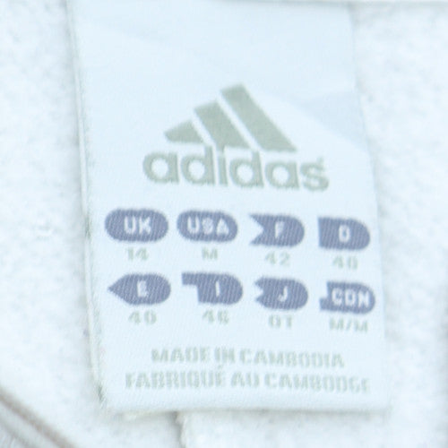 Womens UK Size 14 adidas White Pullover Sweatshirt