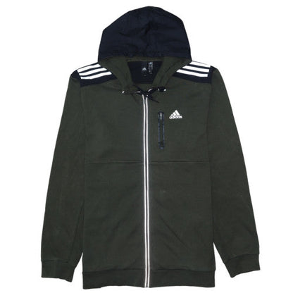 Mens UK Size XL adidas Green Full Zip Hoodie