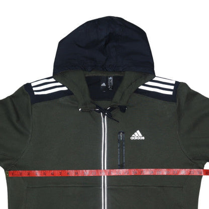 Mens UK Size XL adidas Green Full Zip Hoodie