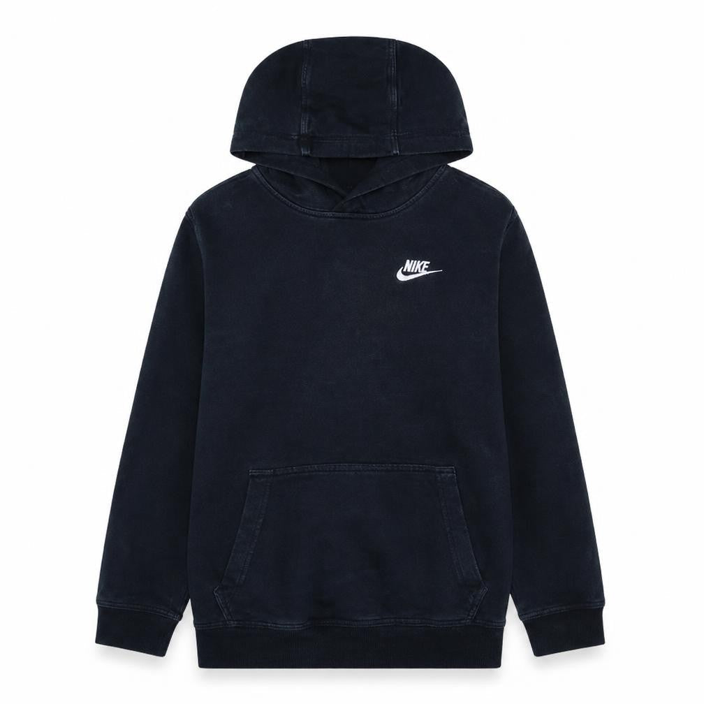 Front view of Nike boys’ black pullover hoodie l (147-158cm) fleece sweatshirt