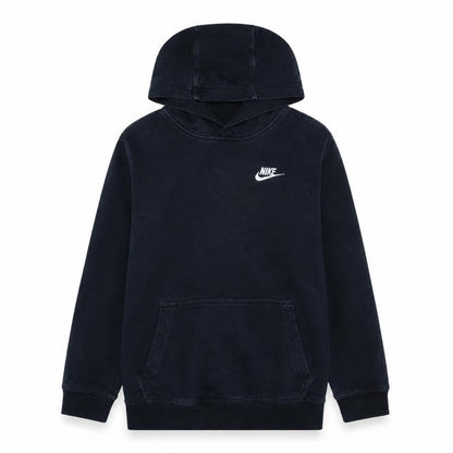 Front view of Nike boys’ black pullover hoodie l (147-158cm) fleece sweatshirt
