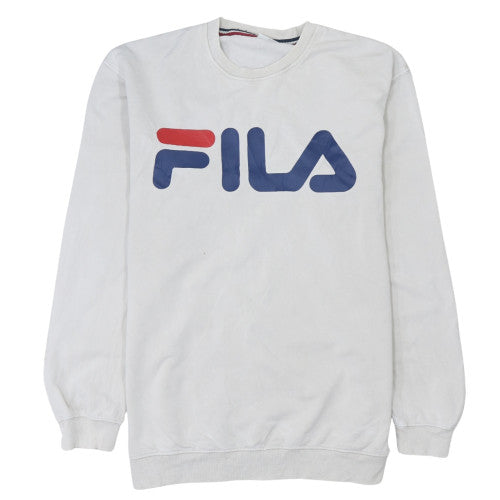 Mens UK Size L FILA White Pullover Sweatshirt