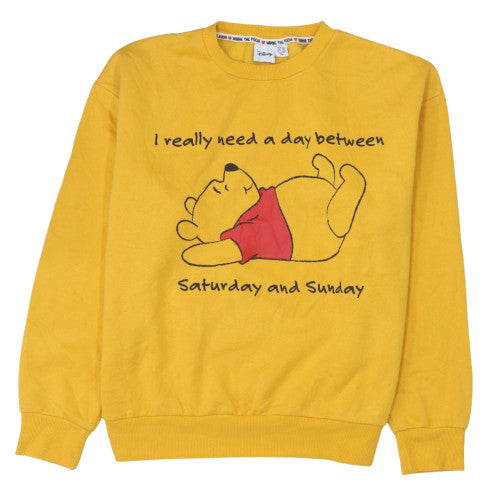 Womens UK Size M Disney Yellow Pullover Sweatshirt