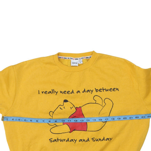 Womens UK Size M Disney Yellow Pullover Sweatshirt