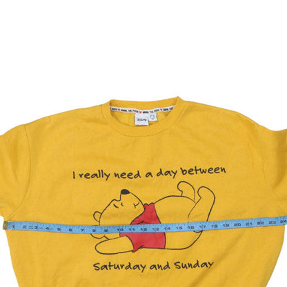 Womens UK Size M Disney Yellow Pullover Sweatshirt