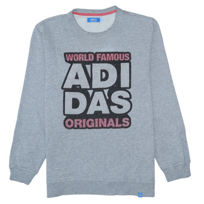Mens UK Size L adidas Grey Pullover Sweatshirt