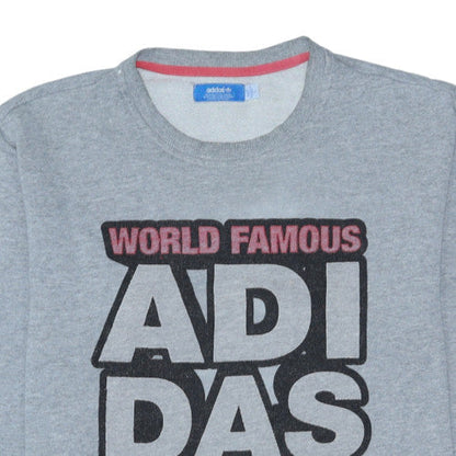 Mens UK Size L adidas Grey Pullover Sweatshirt