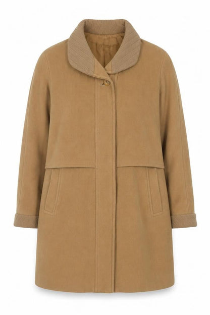Klass Collection Women's Beige Wool Blend Overcoat Size 16