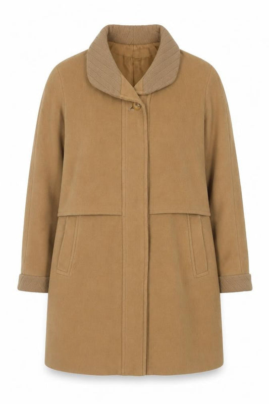 Klass Collection Women's Beige Wool Blend Overcoat Size 16