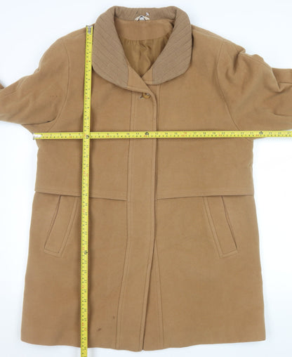 Klass Collection Women's Beige Wool Blend Overcoat Size 16