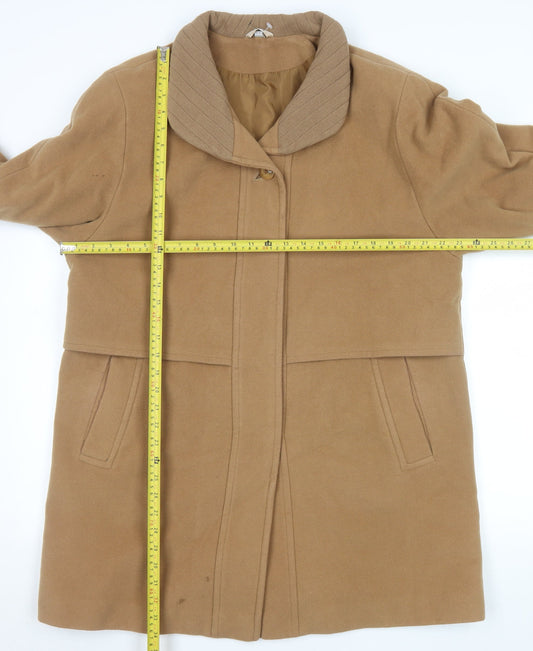 Klass Collection Women's Beige Wool Blend Overcoat Size 16