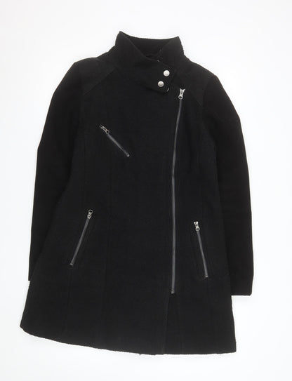 Womens UK Size 14 NEXT Black Biker Coat