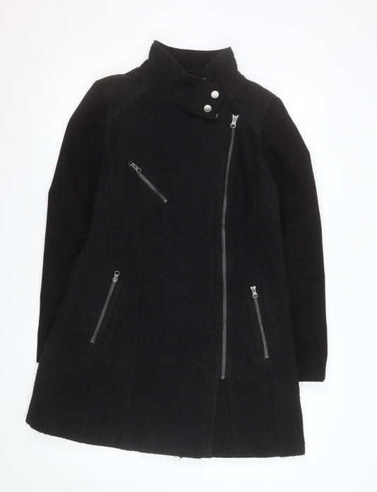 Womens UK Size 14 NEXT Black Biker Coat