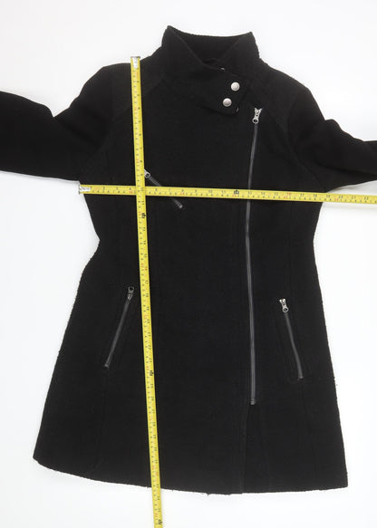 Womens UK Size 14 NEXT Black Biker Coat