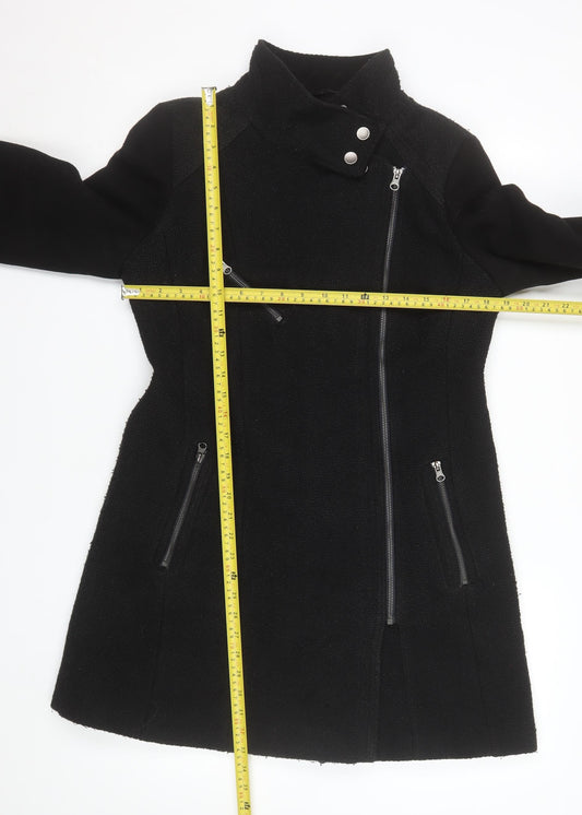 Womens UK Size 14 NEXT Black Biker Coat