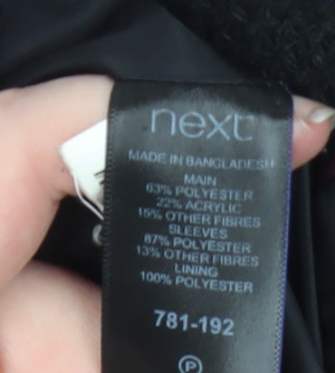 Womens UK Size 14 NEXT Black Biker Coat