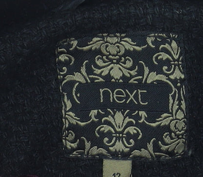 Womens UK Size 14 NEXT Black Biker Coat