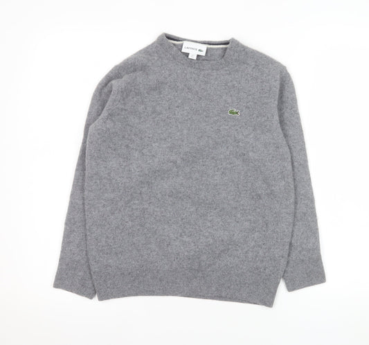 Womens UK Size L Lacoste Grey Pullover Jumper