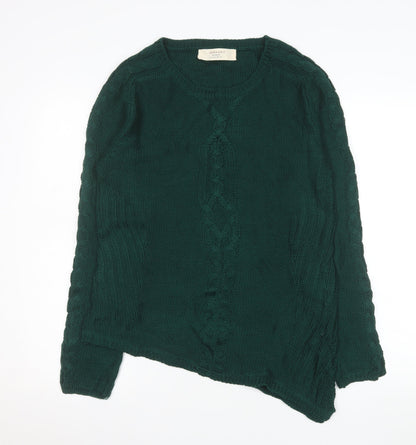 Womens UK Size L Zara Green Pullover Jumper