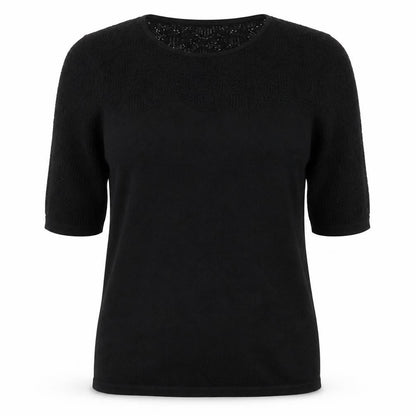 Madeleine Women's Black 3/4 Sleeve Wool Knit Blouse Size M