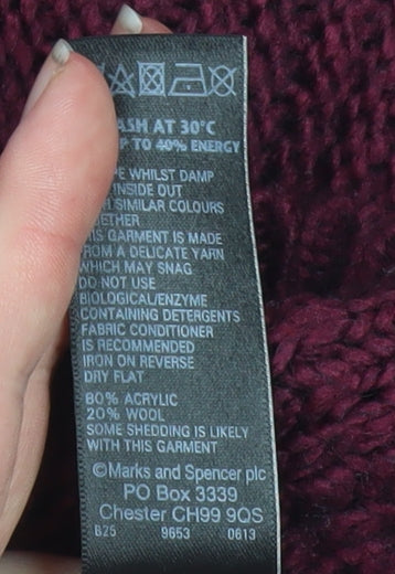 Womens UK Size 10 Marks and Spencer Red Pullover Jumper