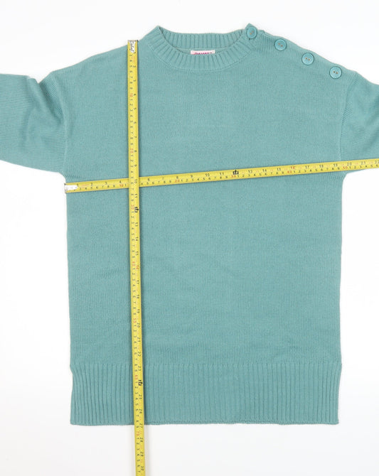 Womens UK Size 10/12 Damart Green Pullover Jumper