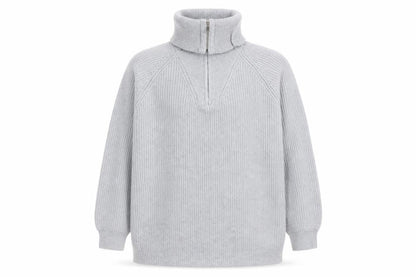 Mens UK Size L Pull & Bear Grey 1/2 Zip Jumper