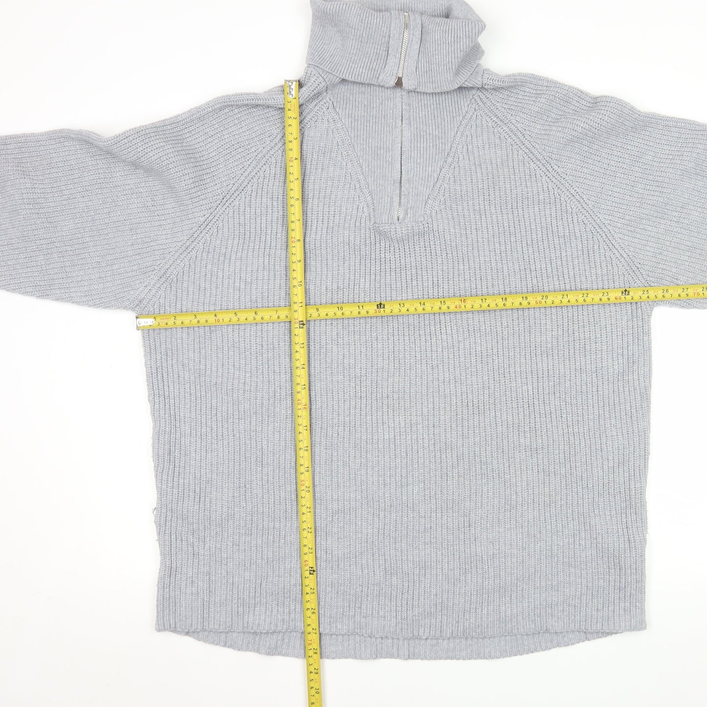 Mens UK Size L Pull & Bear Grey 1/2 Zip Jumper