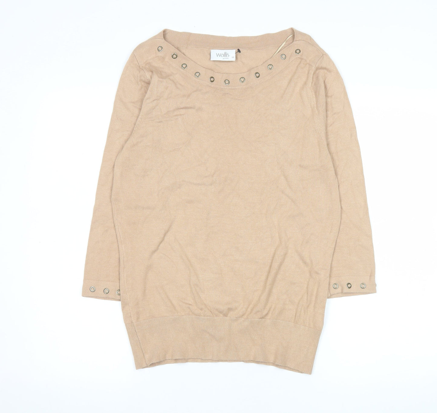 Womens UK Size 14 Wallis Beige Basic Blouse