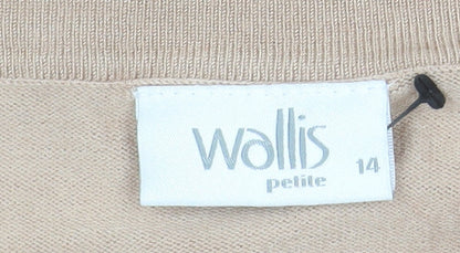 Womens UK Size 14 Wallis Beige Basic Blouse