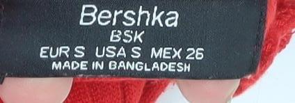 Womens UK Size S Bershka Red Cropped Blouse