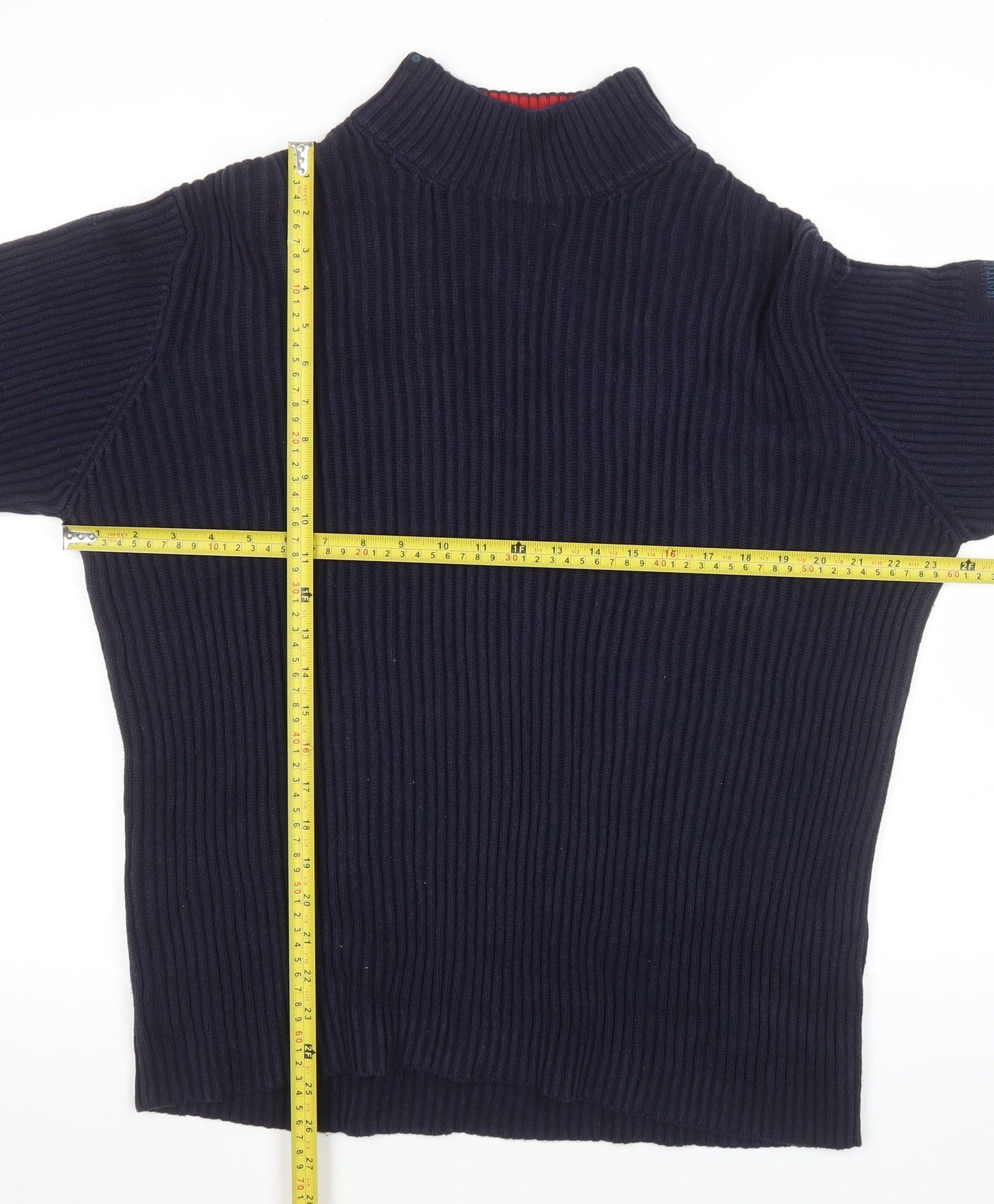 Mens UK Size M Nautica Blue Pullover Jumper