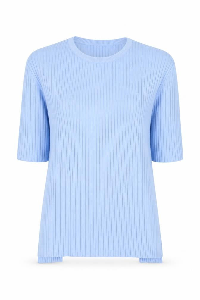 Womens UK Size S Zara Blue Basic T-Shirt