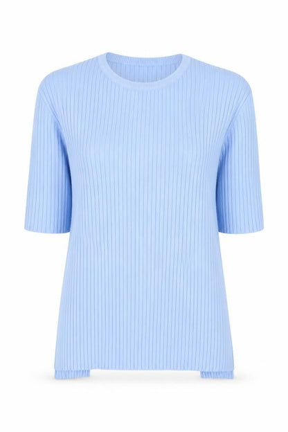 Womens UK Size S Zara Blue Basic T-Shirt