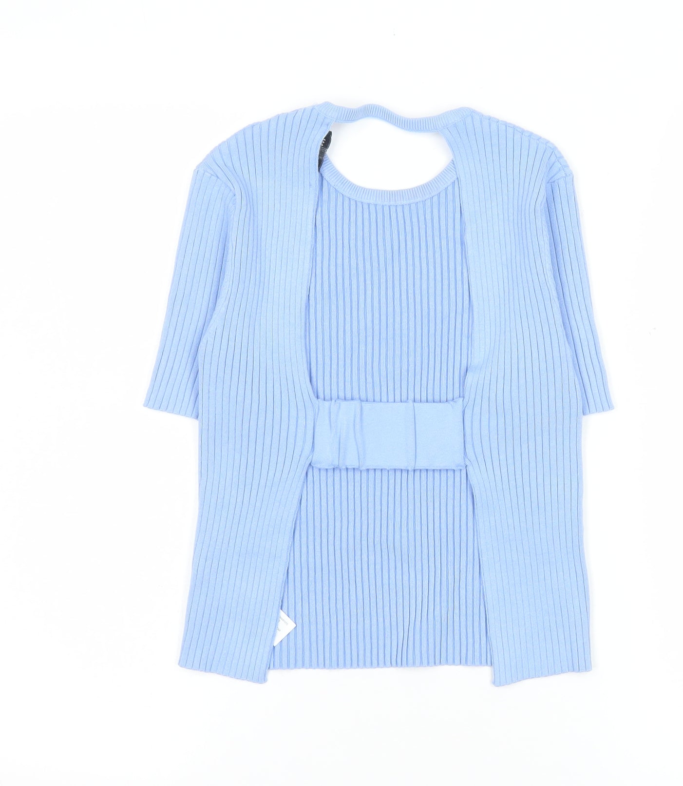 Womens UK Size S Zara Blue Basic T-Shirt