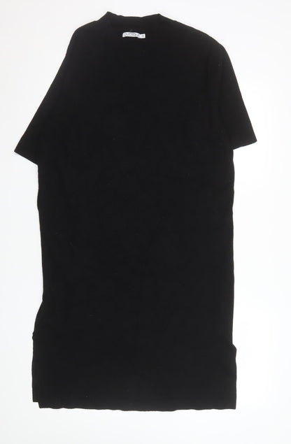 Quiosque Women Black Size 14 Shift Knit Midi Dress