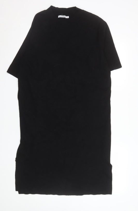 Quiosque Women Black Size 14 Shift Knit Midi Dress