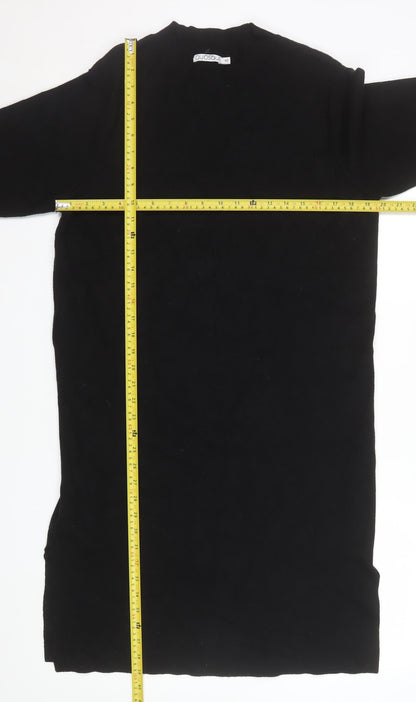 Quiosque Women Black Size 14 Shift Knit Midi Dress