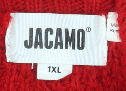 Unisex Adults UK Size XL Jacamo Red Pullover Jumper